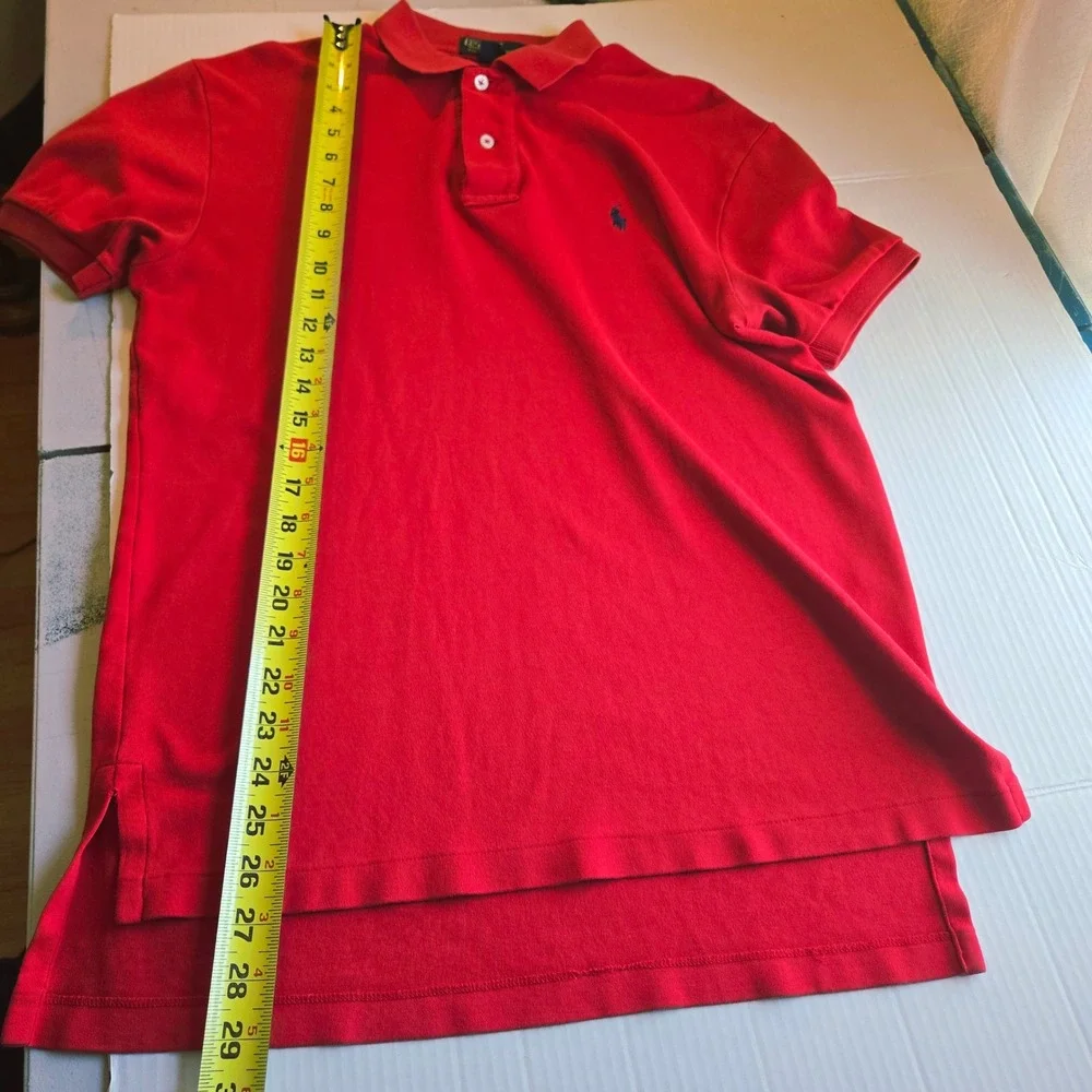 Polo Ralph Lauren Mens Small Red Short Sleeve‎ Pique Cotton Polo Shirt Classic